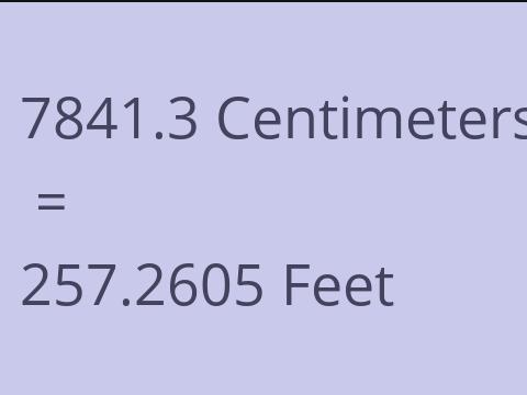 7841.3 CM TO FEET