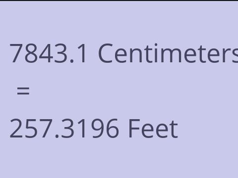 7843.1 CM TO FEET