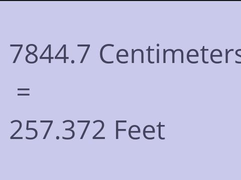 7844.7 CM TO FEET