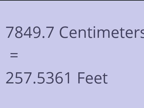 7849.7 CM TO FEET