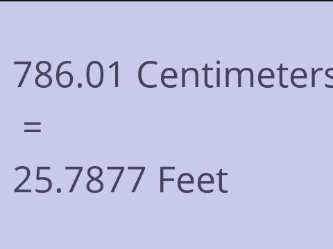 786.01 CM TO FEET