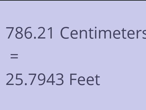 786.21 CM TO FEET