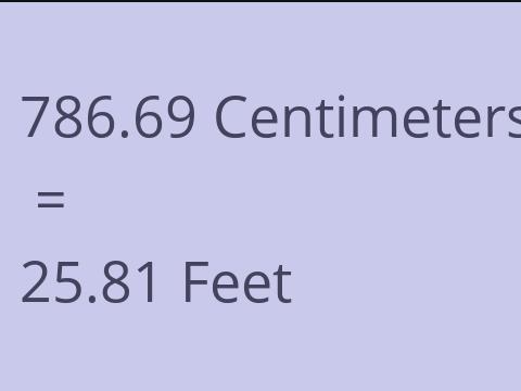 786.69 CM TO FEET