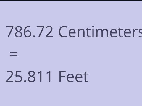 786.72 CM TO FEET