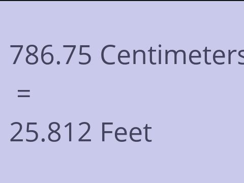 786.75 CM TO FEET