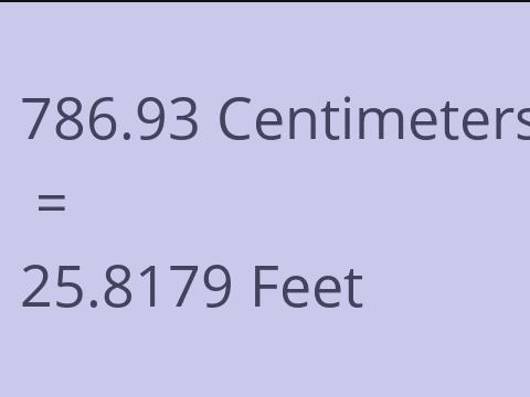 786.93 CM TO FEET