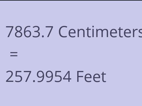 7863.7 CM TO FEET
