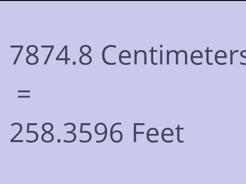 7874.8 CM TO FEET