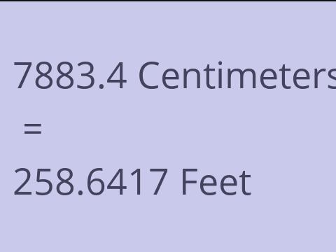 7883.4 CM TO FEET