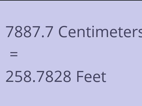 7887.7 CM TO FEET