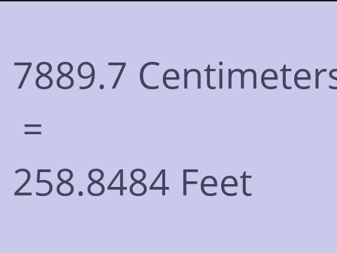 7889.7 CM TO FEET