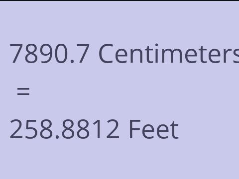 7890.7 CM TO FEET