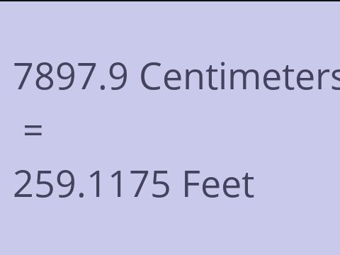 7897.9 CM TO FEET