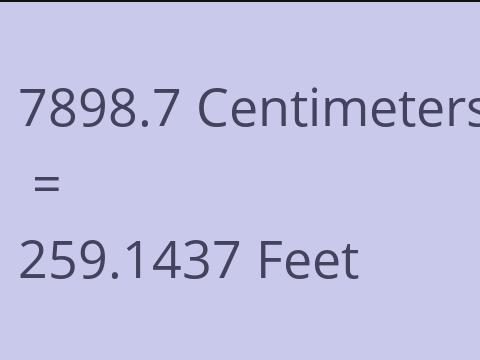 7898.7 CM TO FEET