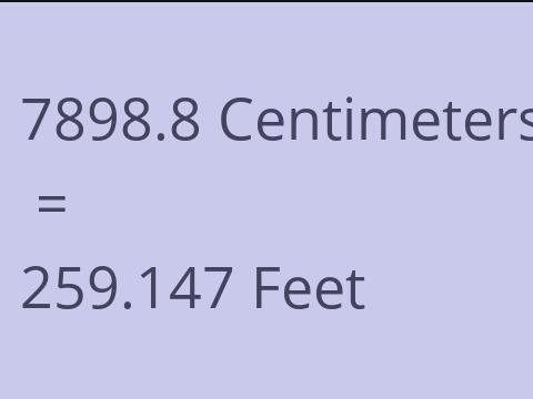 7898.8 CM TO FEET