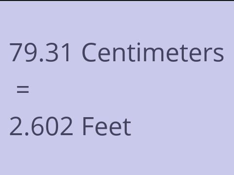 79.31 CM TO FEET