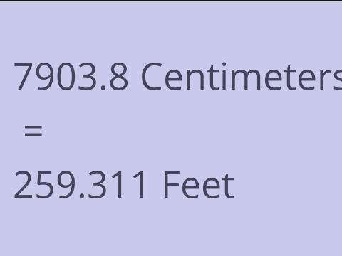7903.8 CM TO FEET