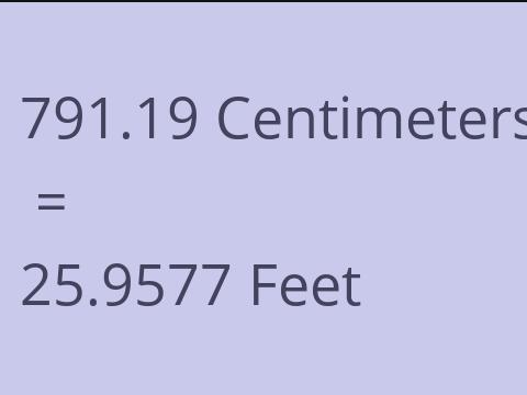 791.19 CM TO FEET