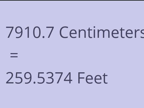 7910.7 CM TO FEET