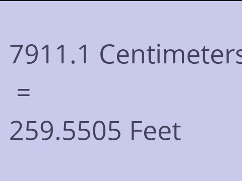 7911.1 CM TO FEET