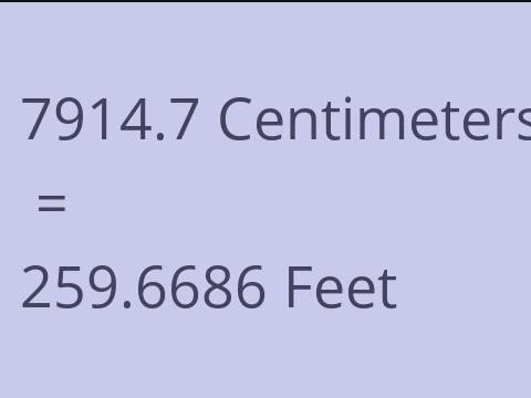 7914.7 CM TO FEET