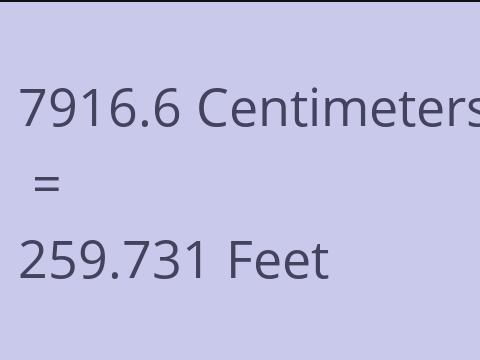 7916.6 CM TO FEET