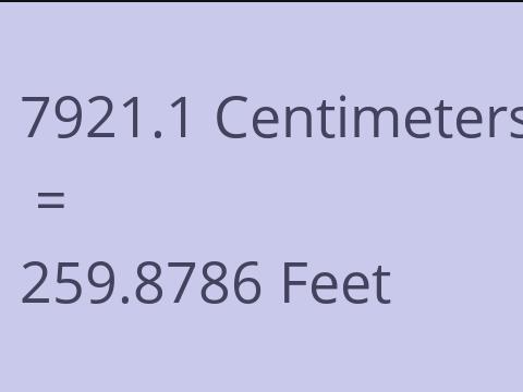 7921.1 CM TO FEET