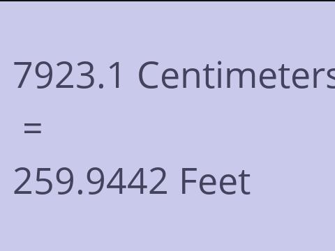 7923.1 CM TO FEET
