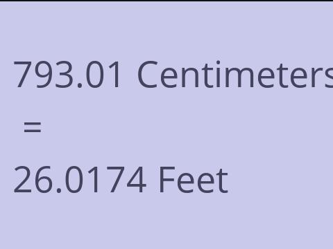 793.01 CM TO FEET