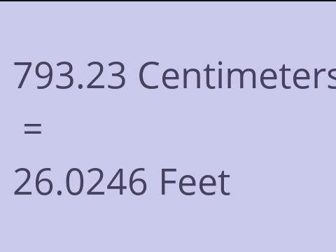 793.23 CM TO FEET