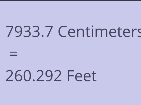 7933.7 CM TO FEET