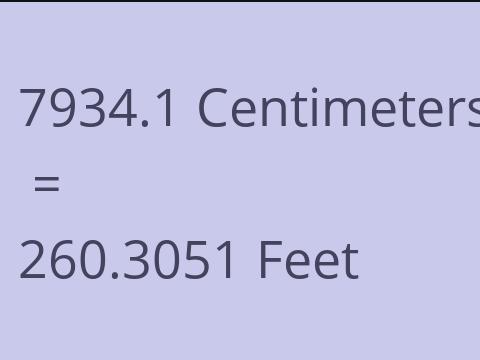 7934.1 CM TO FEET
