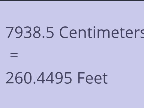7938.5 CM TO FEET