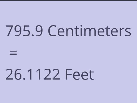 795.9 CM TO FEET