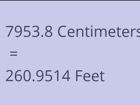 7953.8 CM TO FEET