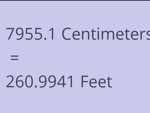 7955.1 CM TO FEET