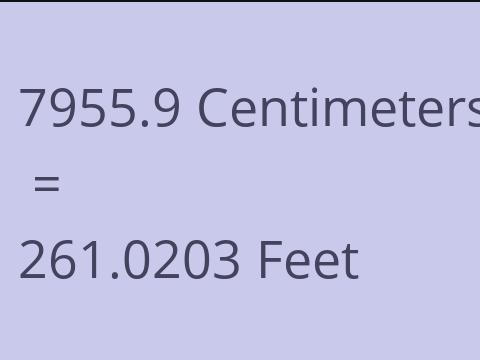 7955.9 CM TO FEET