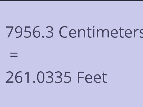 7956.3 CM TO FEET