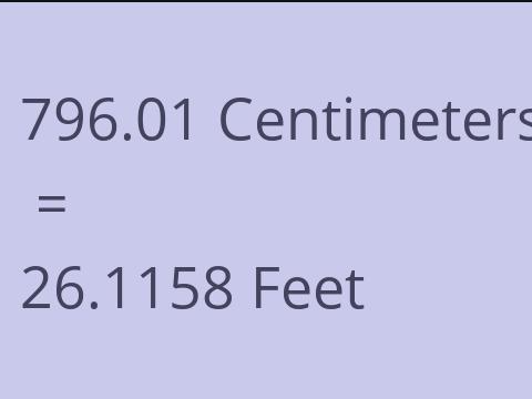 796.01 CM TO FEET