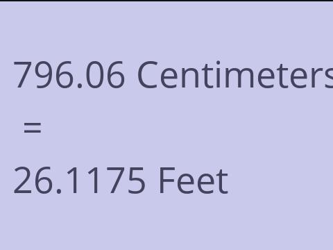 796.06 CM TO FEET