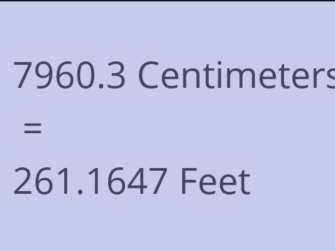 7960.3 CM TO FEET