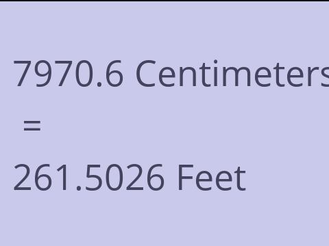 7970.6 CM TO FEET