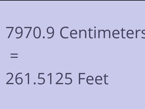 7970.9 CM TO FEET