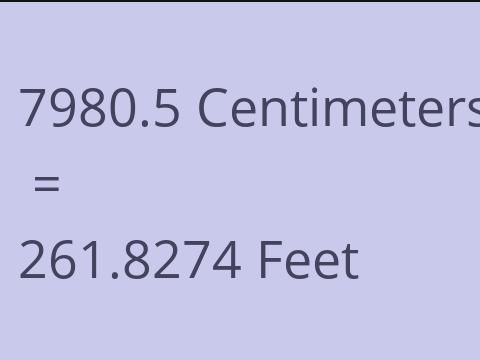 7980.5 CM TO FEET