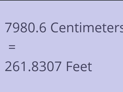 7980.6 CM TO FEET