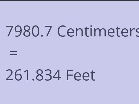 7980.7 CM TO FEET