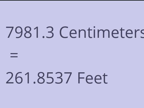 7981.3 CM TO FEET