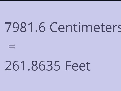 7981.6 CM TO FEET