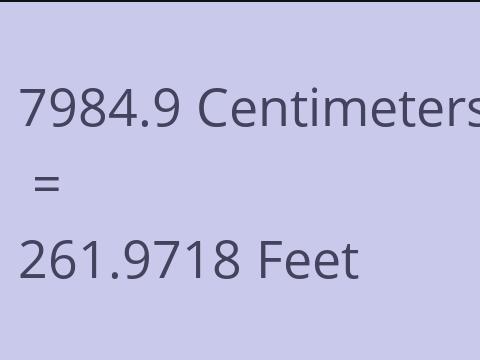 7984.9 CM TO FEET