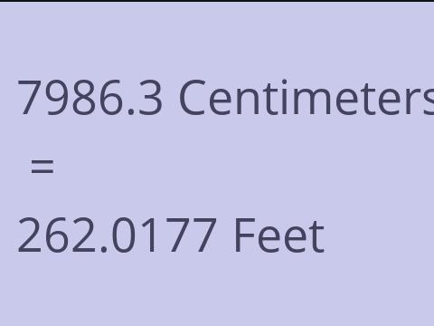 7986.3 CM TO FEET